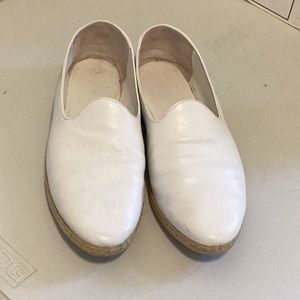 Vince White Leather Loafers
